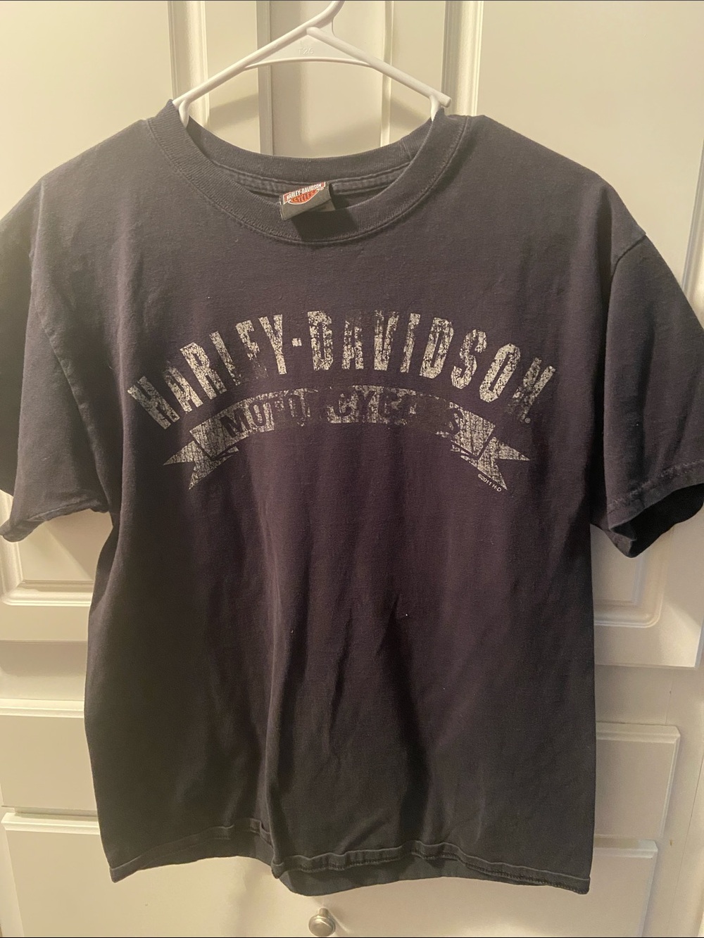 Harley-Davidson Black Crewneck with Distressed White Logo